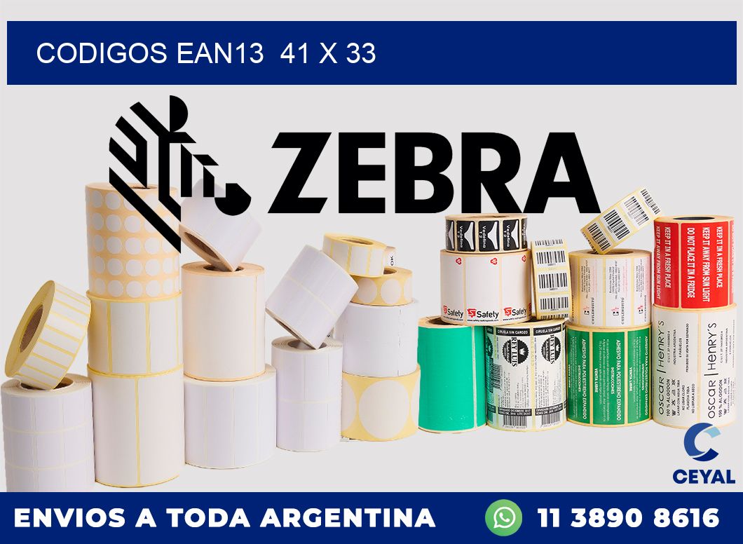 CODIGOS EAN13  41 x 33