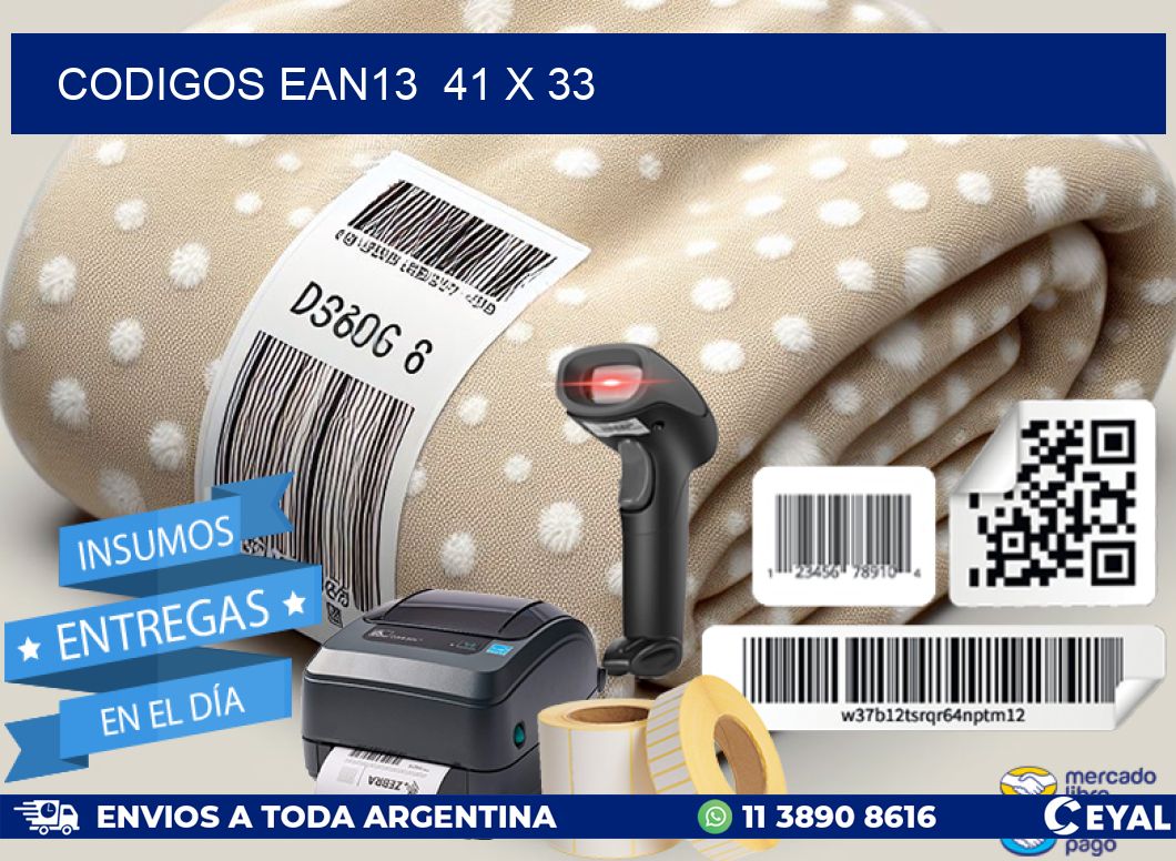 CODIGOS EAN13  41 x 33