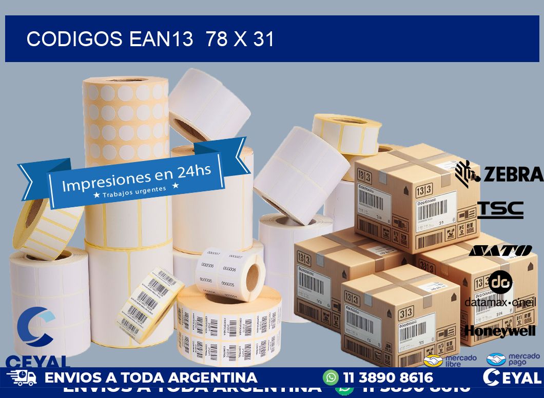 CODIGOS EAN13  78 x 31