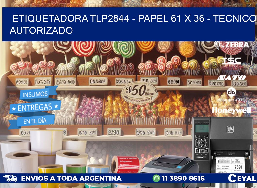 ETIQUETADORA TLP2844 - PAPEL 61 x 36 - TECNICO AUTORIZADO