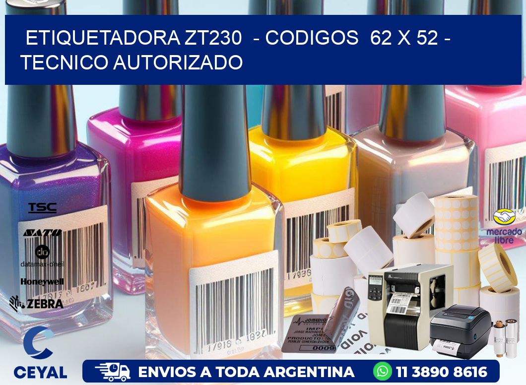 ETIQUETADORA ZT230  - CODIGOS  62 x 52 - TECNICO AUTORIZADO