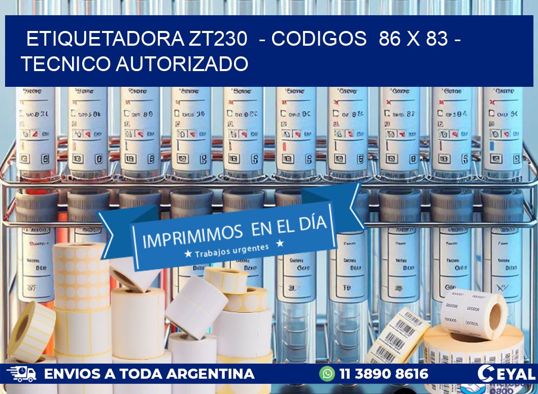 ETIQUETADORA ZT230  – CODIGOS  86 x 83 – TECNICO AUTORIZADO