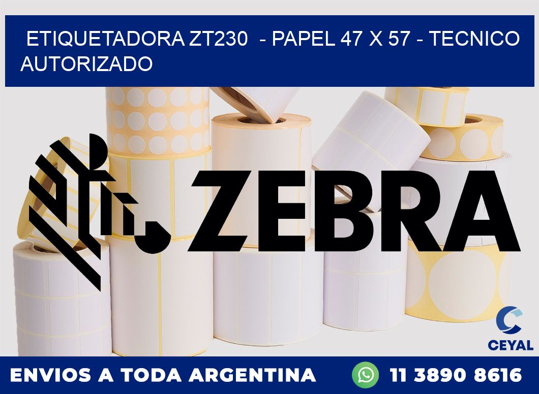 ETIQUETADORA ZT230  - PAPEL 47 x 57 - TECNICO AUTORIZADO