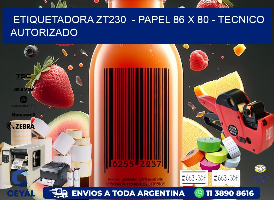 ETIQUETADORA ZT230  - PAPEL 86 x 80 - TECNICO AUTORIZADO