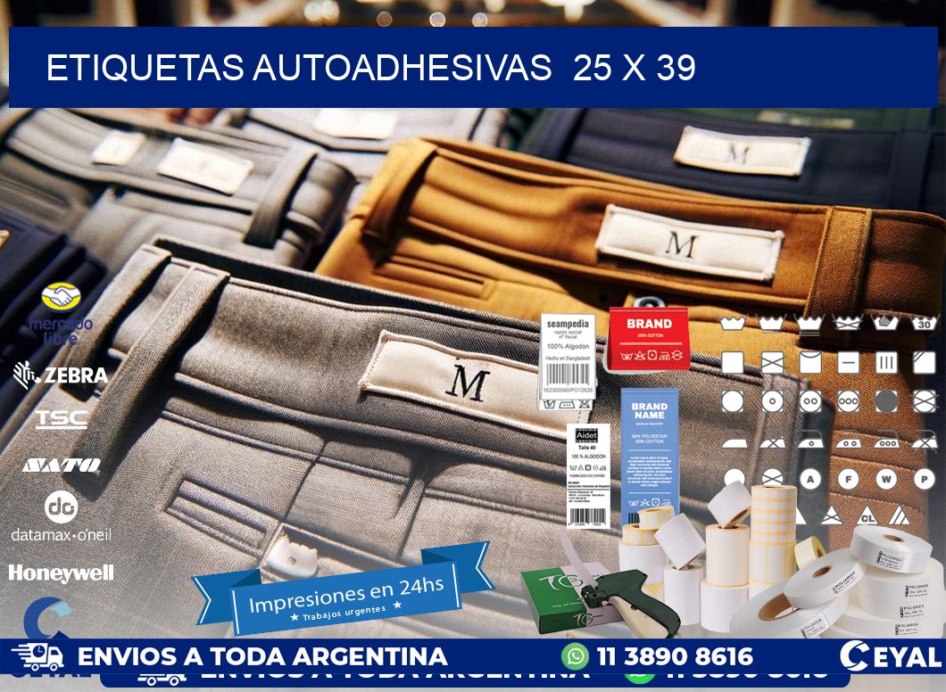 ETIQUETAS AUTOADHESIVAS  25 x 39