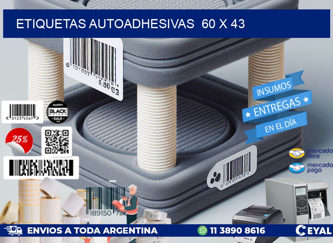 ETIQUETAS AUTOADHESIVAS  60 x 43