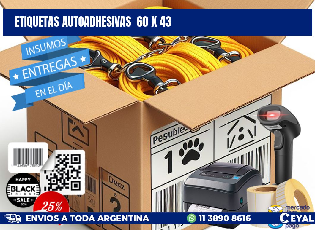 ETIQUETAS AUTOADHESIVAS  60 x 43