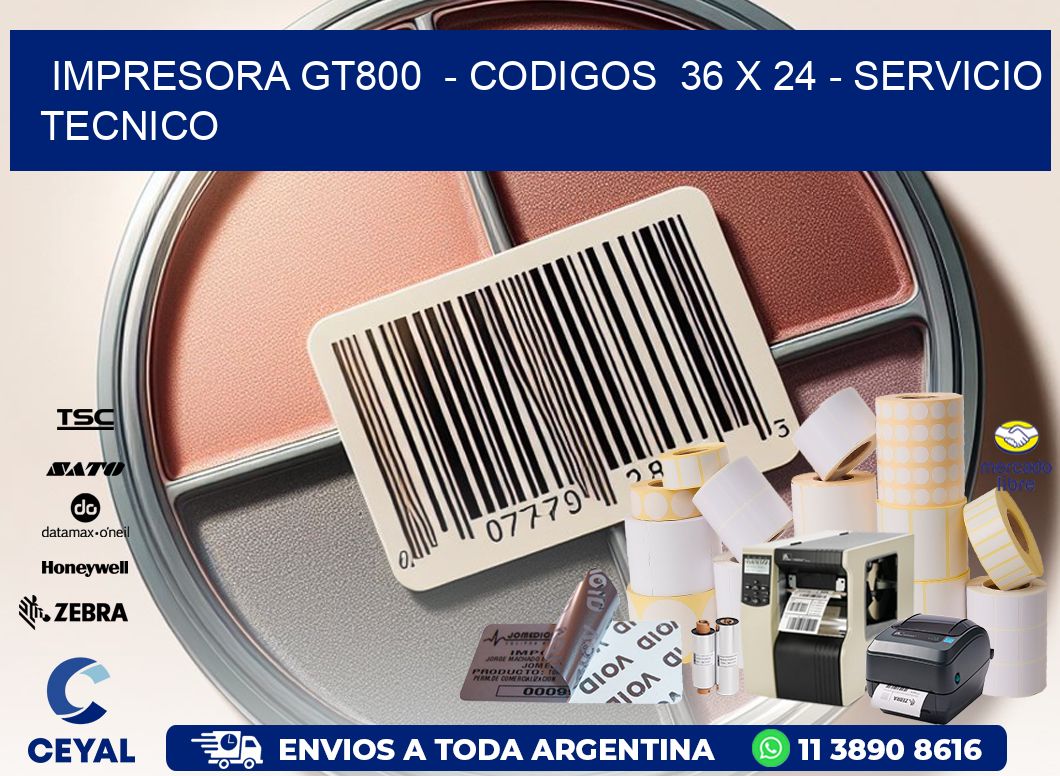 IMPRESORA GT800  - CODIGOS  36 x 24 - SERVICIO TECNICO