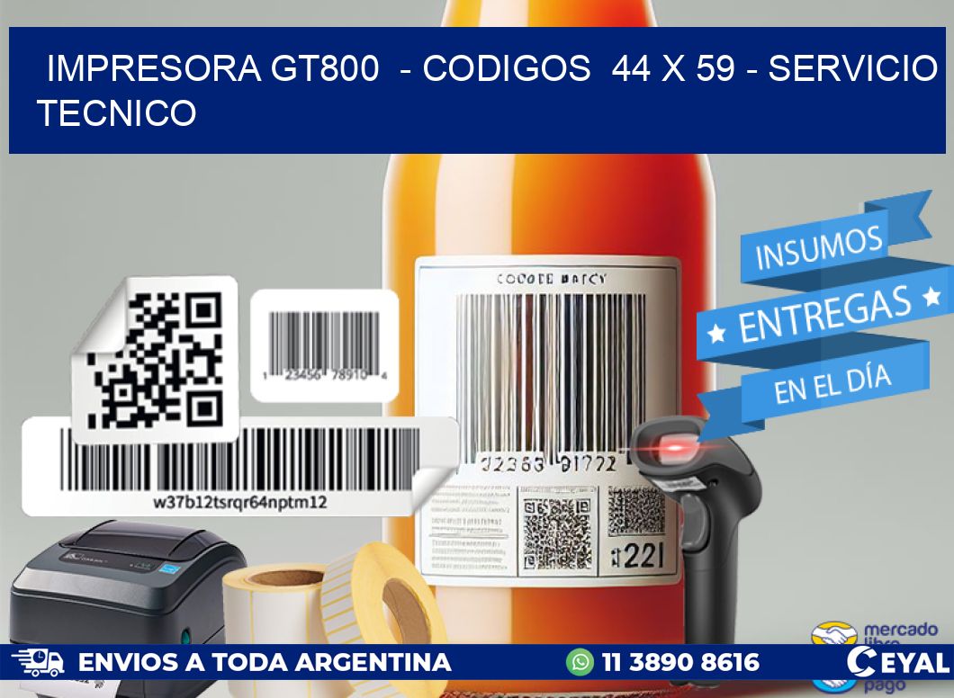 IMPRESORA GT800  – CODIGOS  44 x 59 – SERVICIO TECNICO
