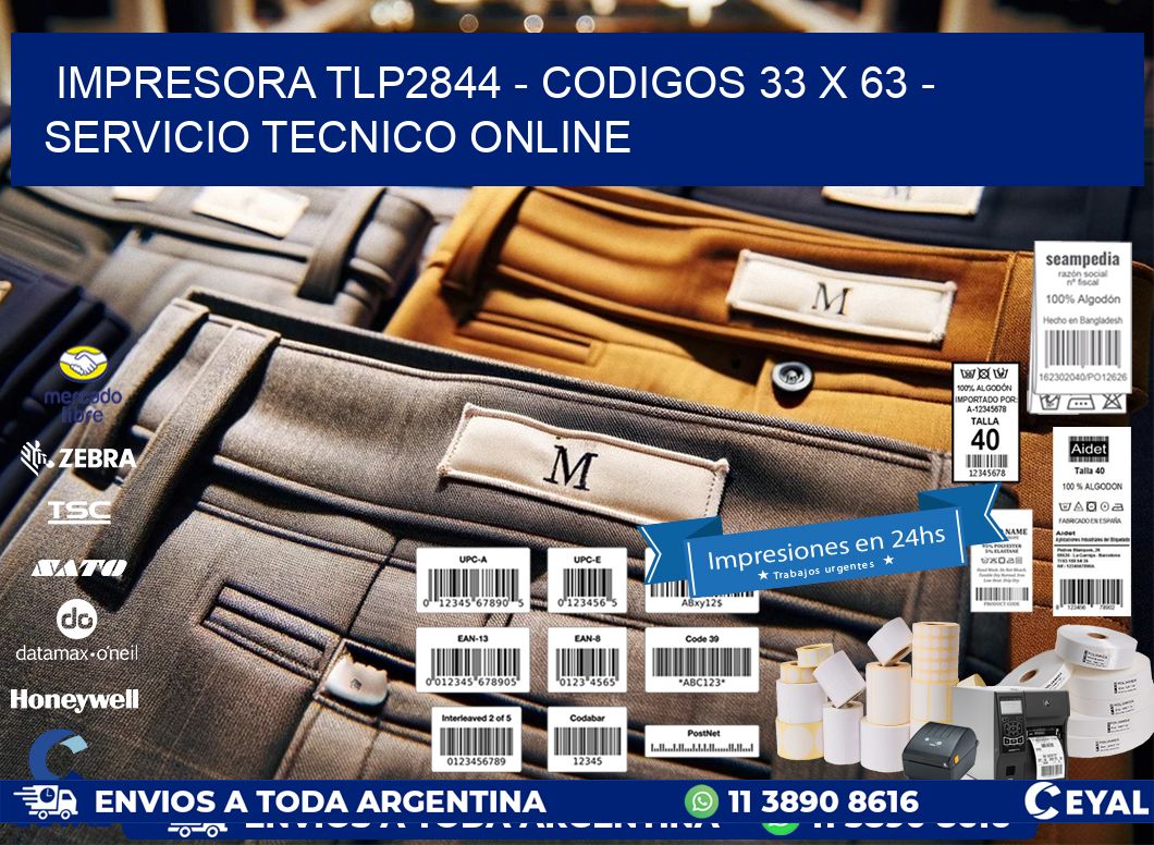 IMPRESORA TLP2844 - CODIGOS 33 x 63 - SERVICIO TECNICO ONLINE