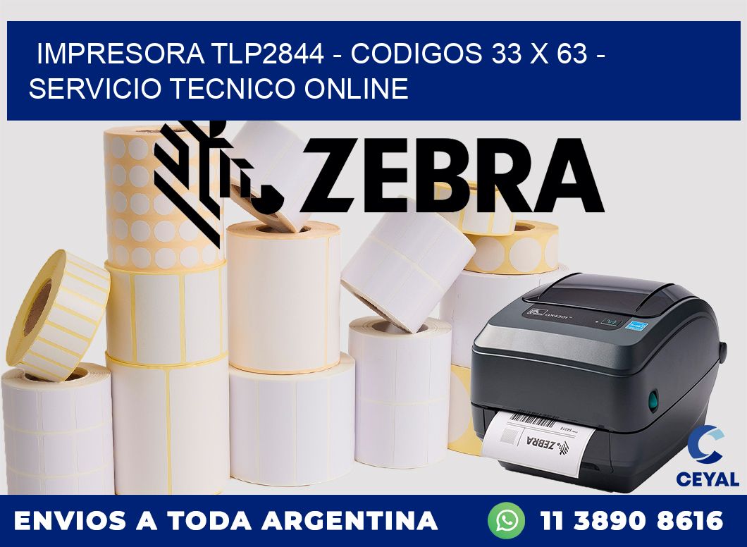 IMPRESORA TLP2844 - CODIGOS 33 x 63 - SERVICIO TECNICO ONLINE