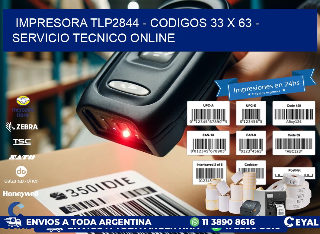 IMPRESORA TLP2844 – CODIGOS 33 x 63 – SERVICIO TECNICO ONLINE