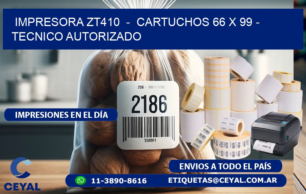 IMPRESORA ZT410  -  CARTUCHOS 66 x 99 - TECNICO AUTORIZADO
