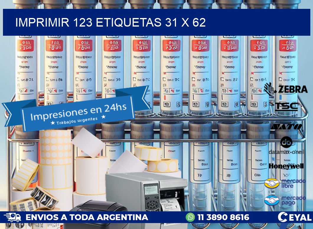 IMPRIMIR 123 ETIQUETAS 31 x 62