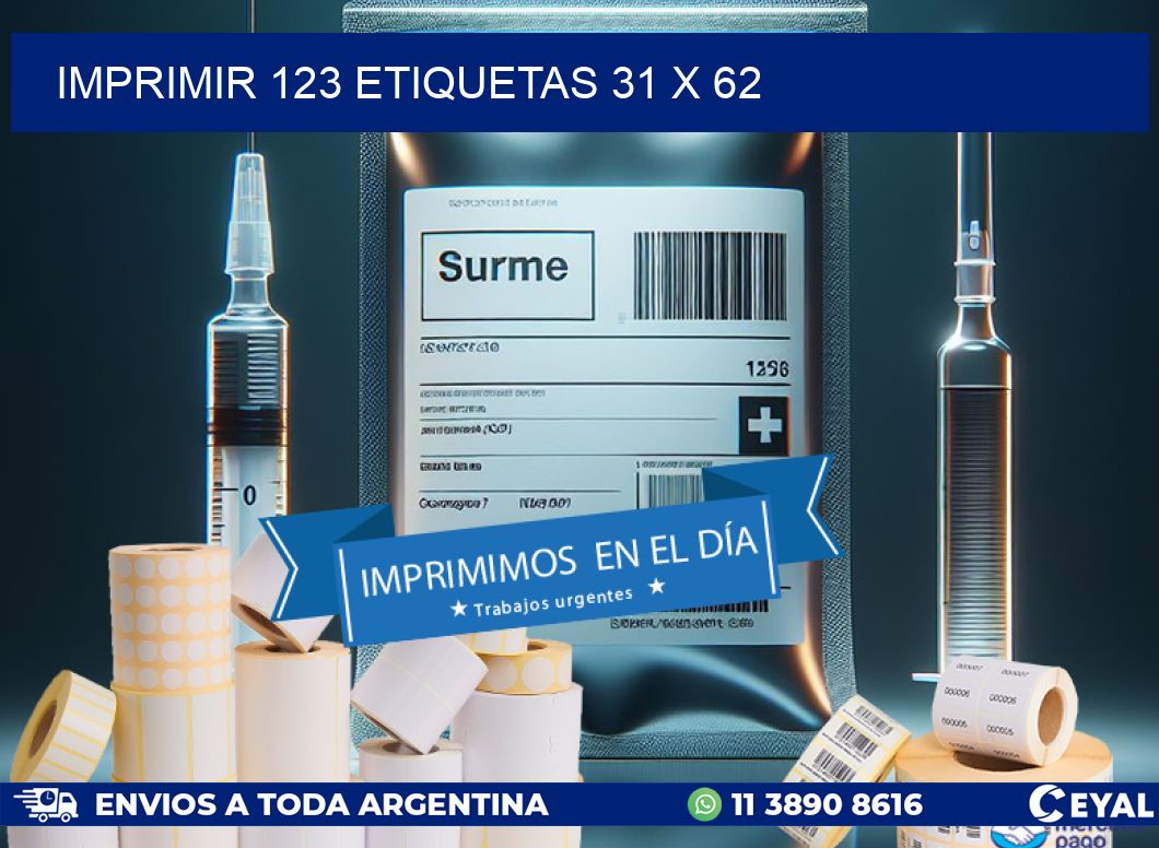 IMPRIMIR 123 ETIQUETAS 31 x 62