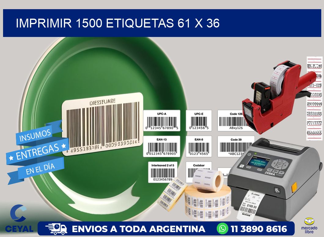 IMPRIMIR 1500 ETIQUETAS 61 x 36