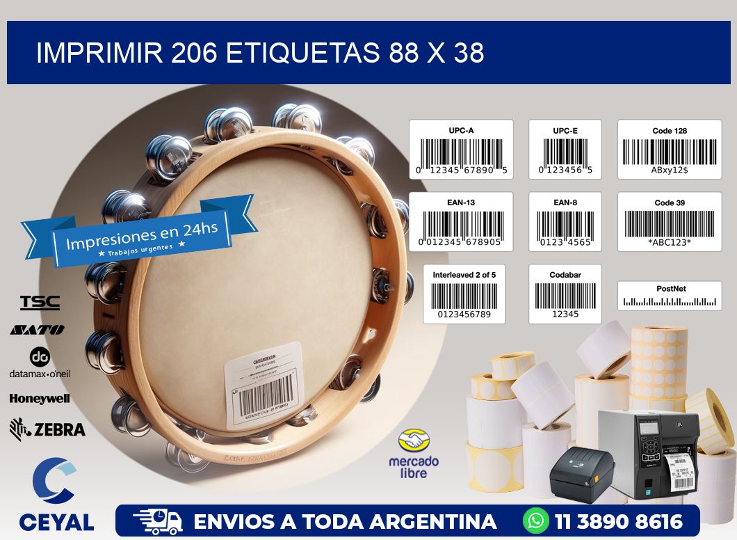 IMPRIMIR 206 ETIQUETAS 88 x 38