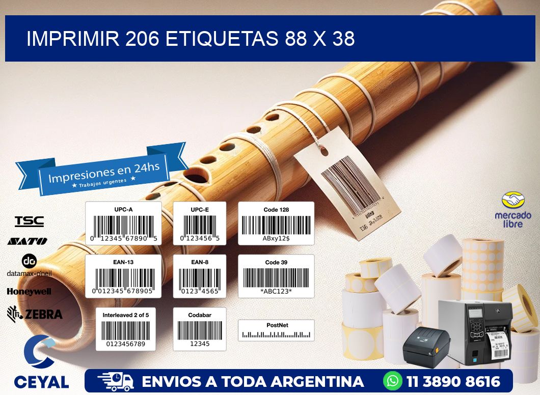 IMPRIMIR 206 ETIQUETAS 88 x 38