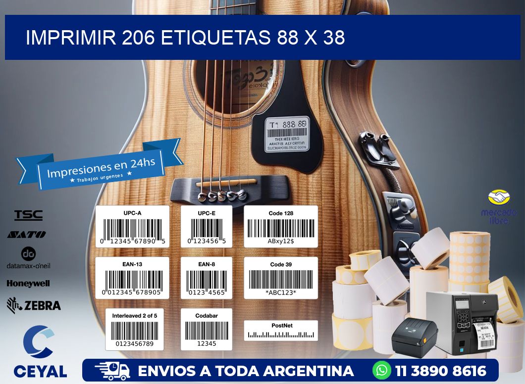 IMPRIMIR 206 ETIQUETAS 88 x 38