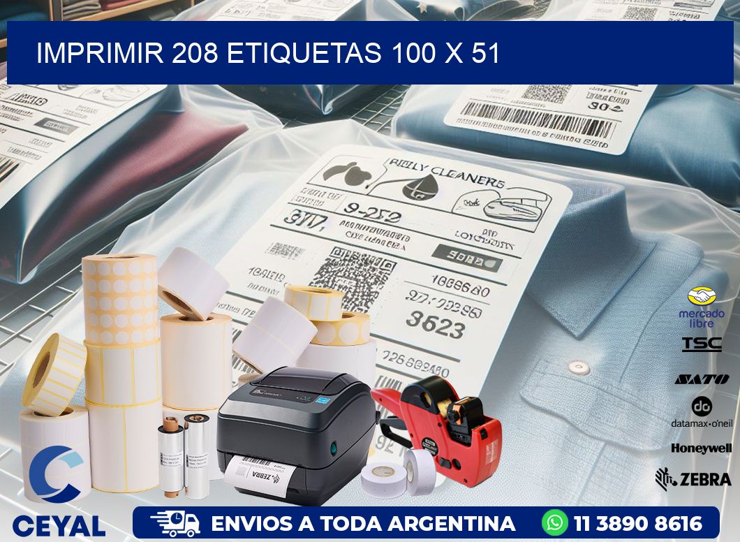 IMPRIMIR 208 ETIQUETAS 100 x 51