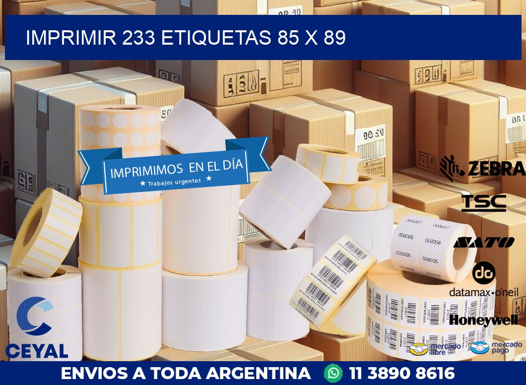 IMPRIMIR 233 ETIQUETAS 85 x 89