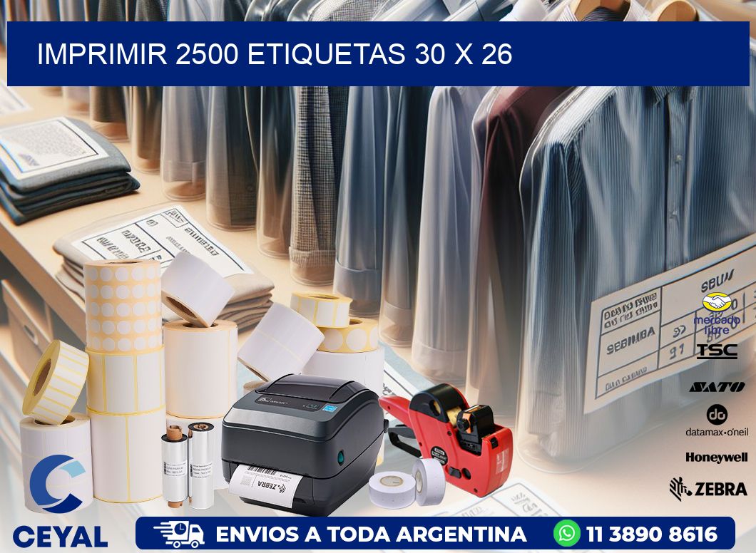 IMPRIMIR 2500 ETIQUETAS 30 x 26