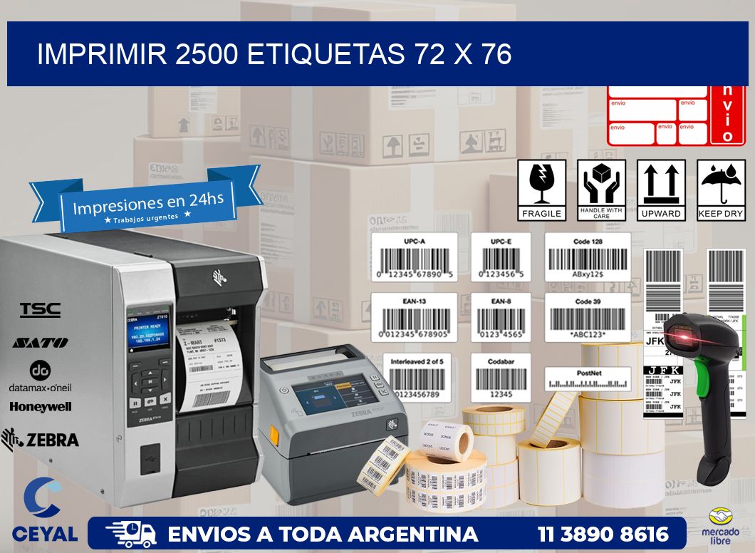 IMPRIMIR 2500 ETIQUETAS 72 x 76