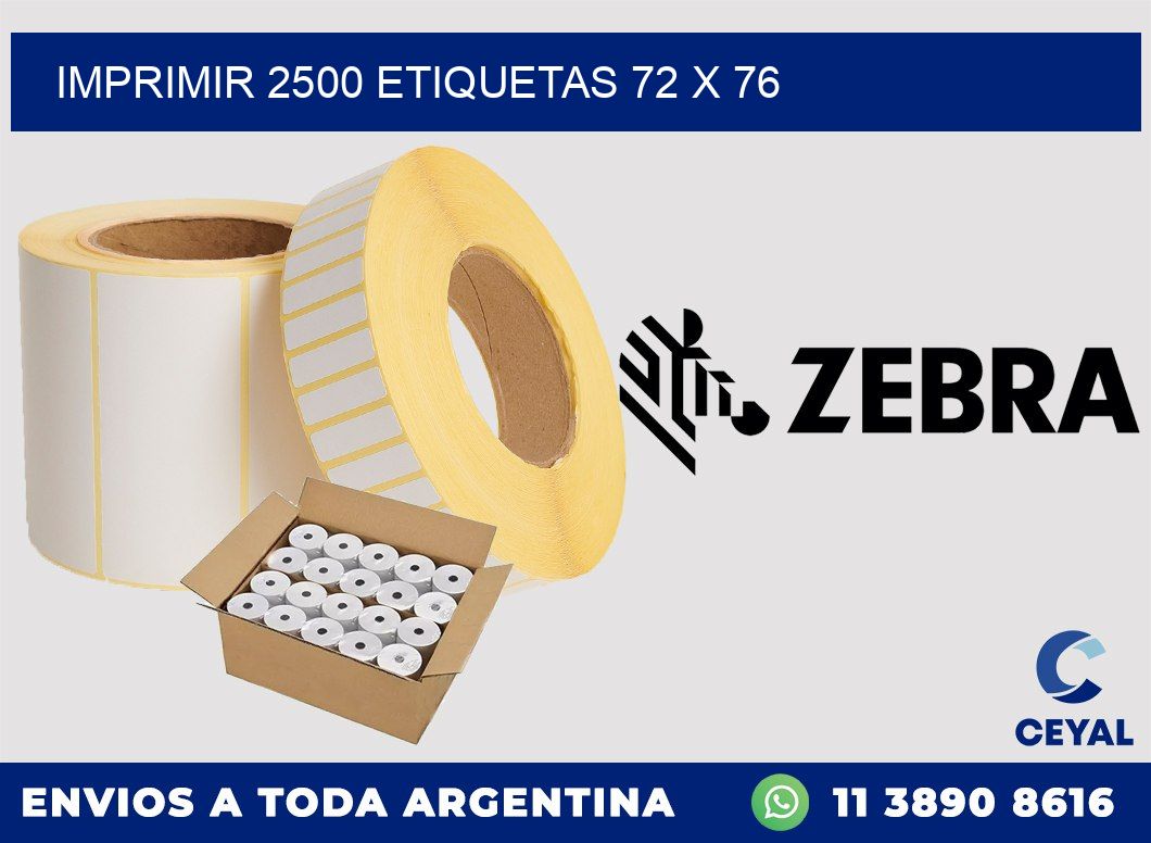 IMPRIMIR 2500 ETIQUETAS 72 x 76
