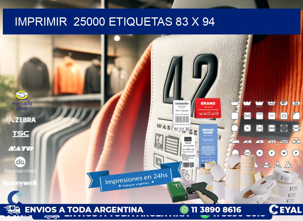 IMPRIMIR 25000 ETIQUETAS 83 x 94