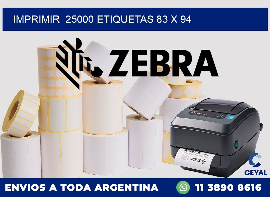 IMPRIMIR 25000 ETIQUETAS 83 x 94