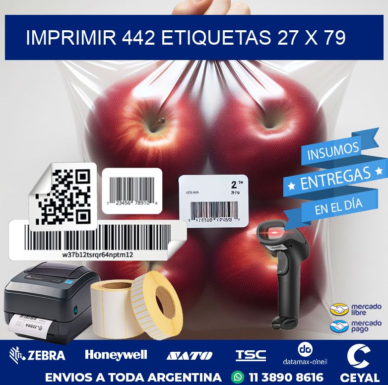 IMPRIMIR 442 ETIQUETAS 27 x 79