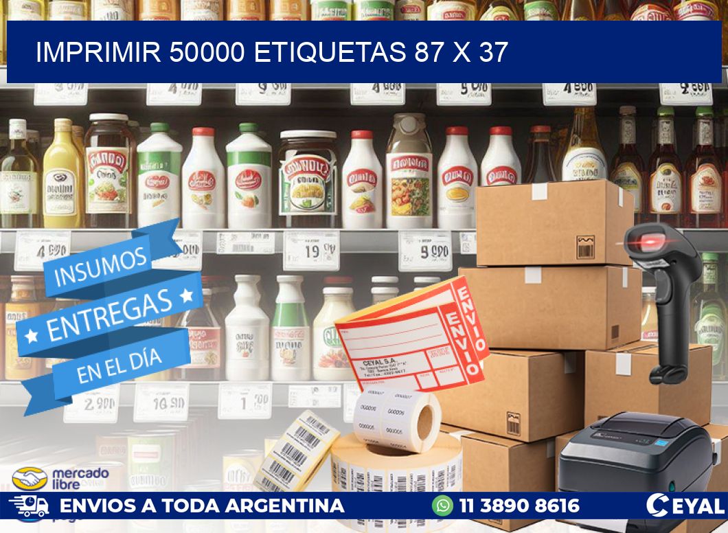 IMPRIMIR 50000 ETIQUETAS 87 x 37