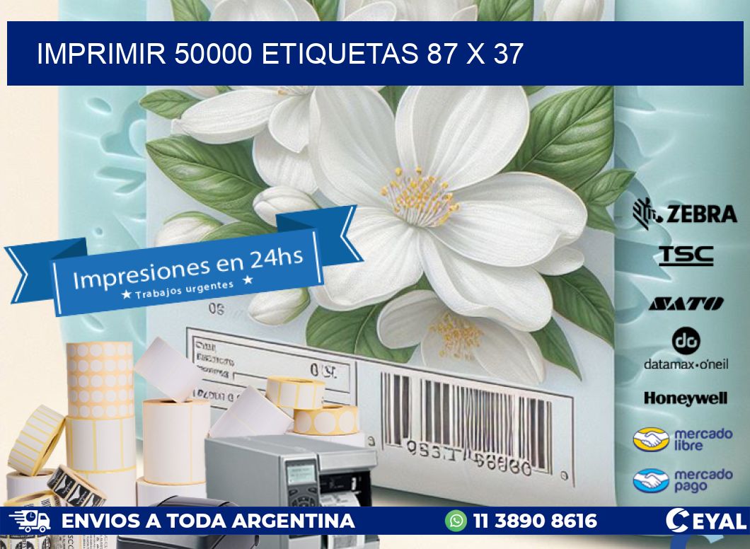IMPRIMIR 50000 ETIQUETAS 87 x 37