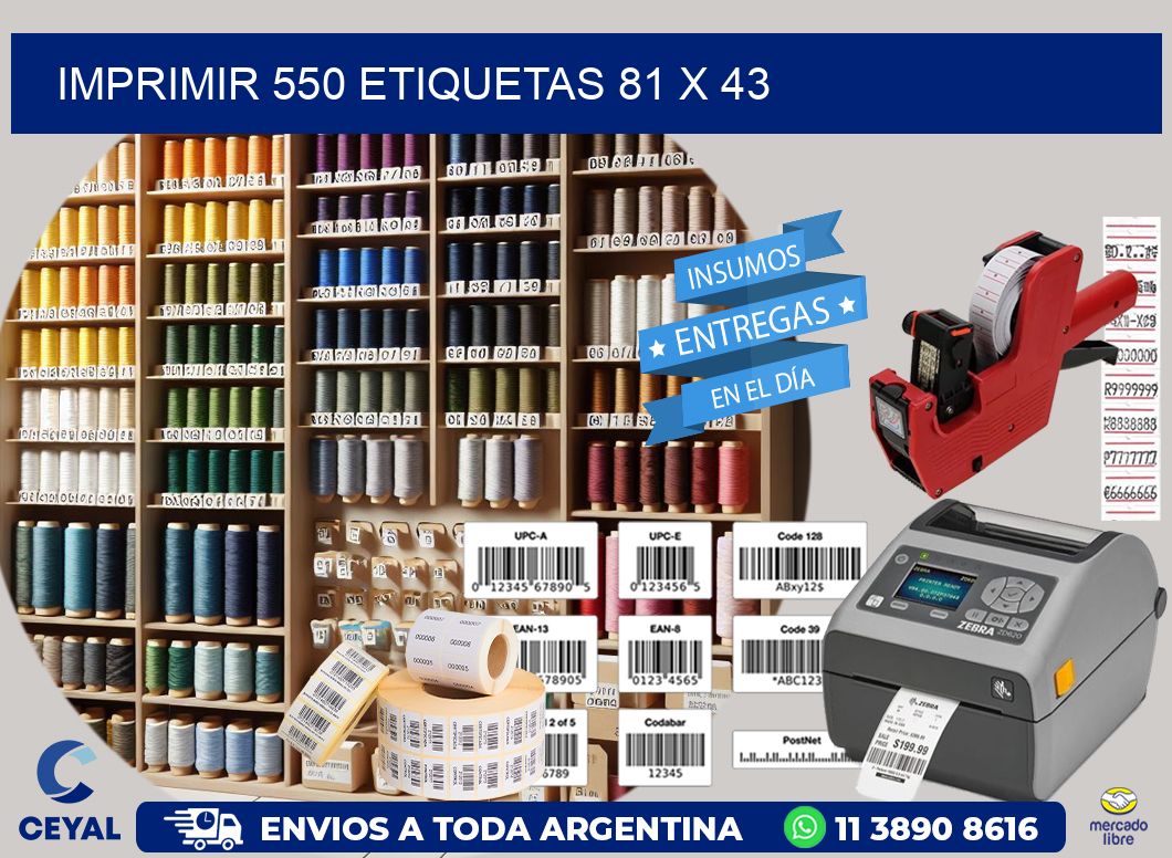 IMPRIMIR 550 ETIQUETAS 81 x 43