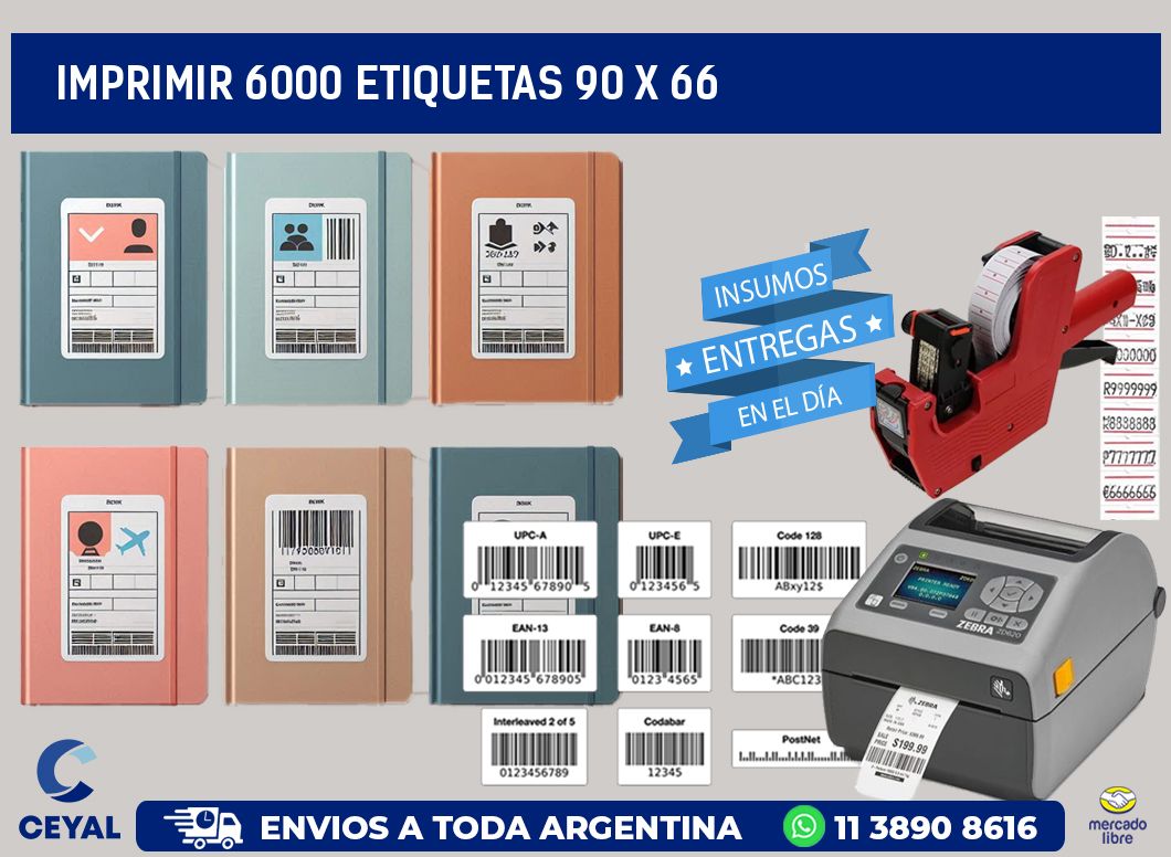 IMPRIMIR 6000 ETIQUETAS 90 x 66