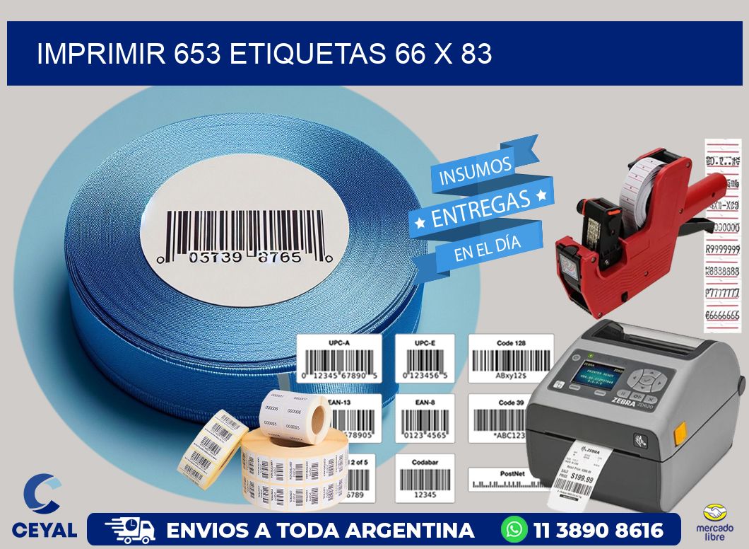 IMPRIMIR 653 ETIQUETAS 66 x 83