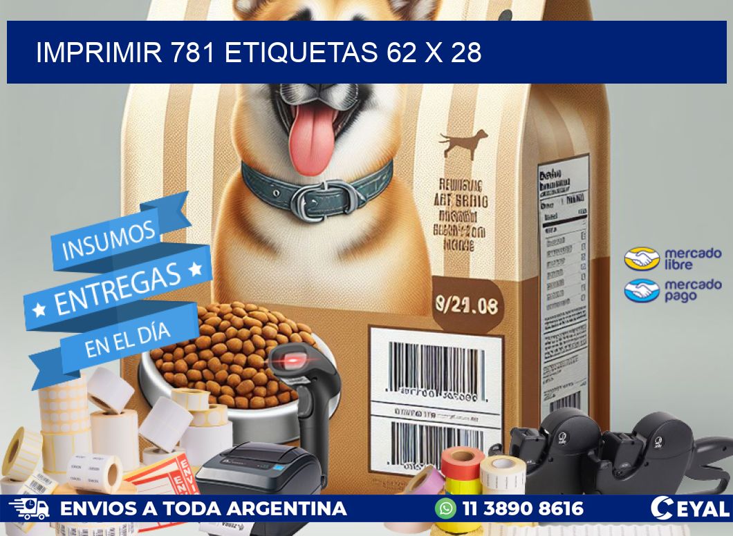 IMPRIMIR 781 ETIQUETAS 62 x 28