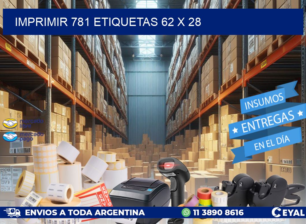 IMPRIMIR 781 ETIQUETAS 62 x 28