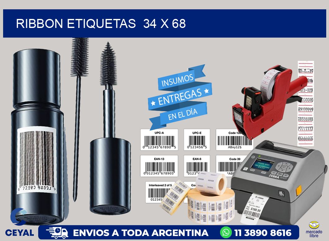 RIBBON ETIQUETAS 34 x 68