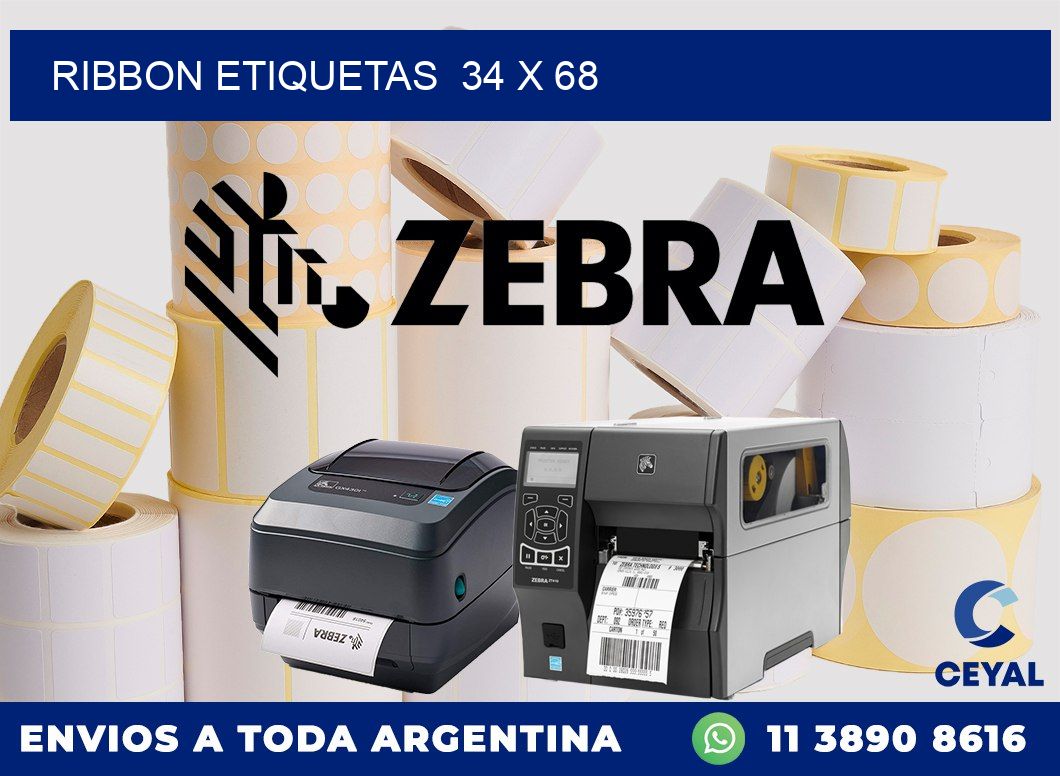 RIBBON ETIQUETAS 34 x 68