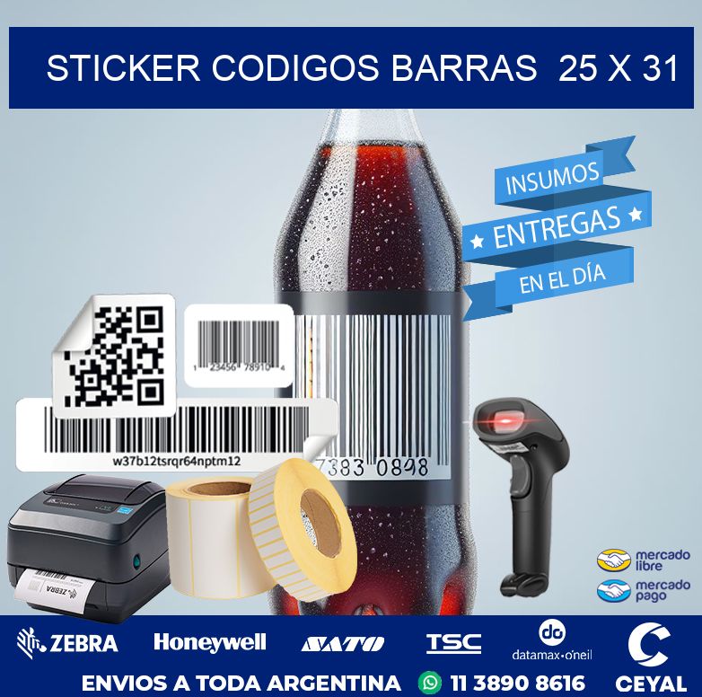 STICKER CODIGOS BARRAS  25 x 31
