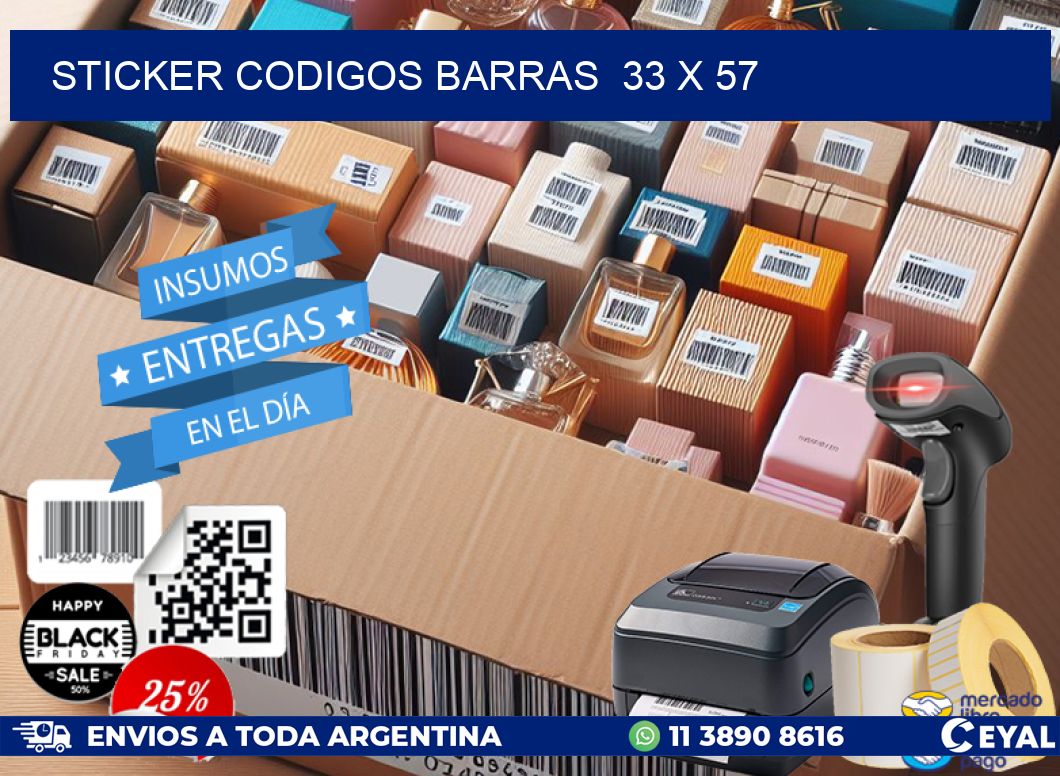 STICKER CODIGOS BARRAS  33 x 57