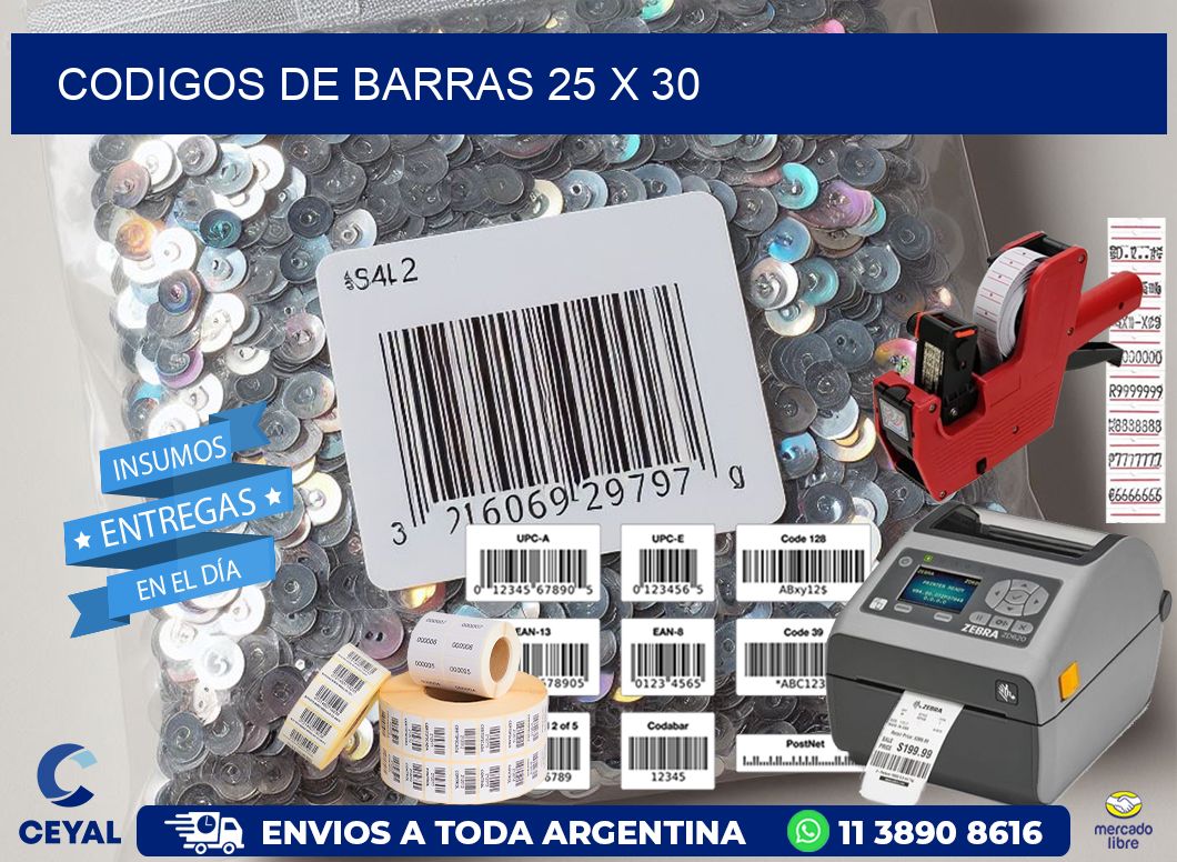 codigos de barras 25 x 30