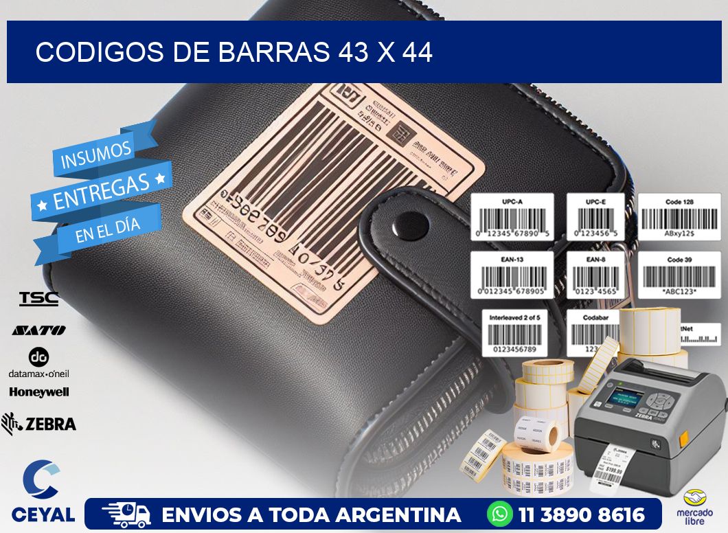 codigos de barras 43 x 44