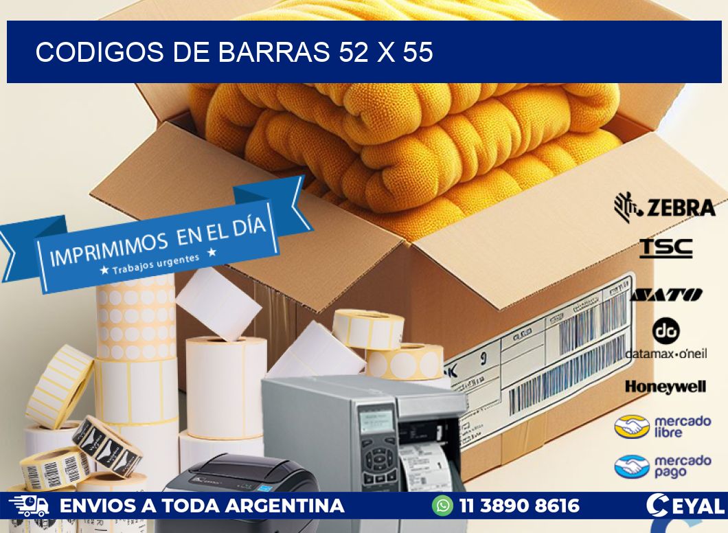 codigos de barras 52 x 55