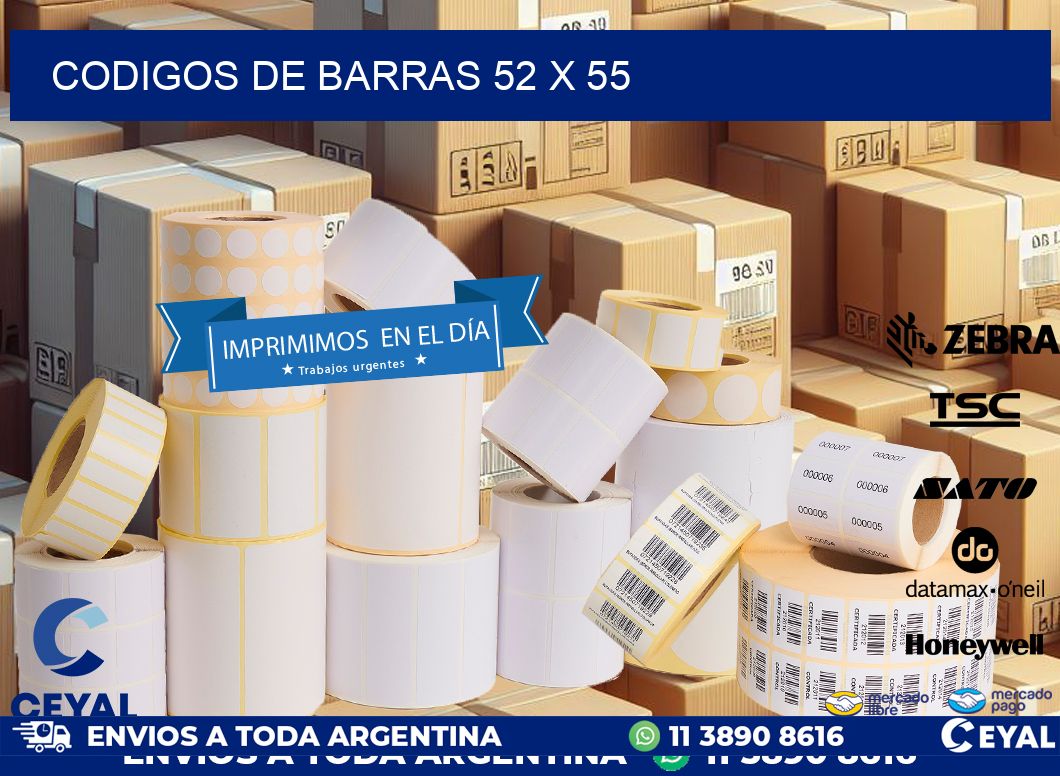 codigos de barras 52 x 55