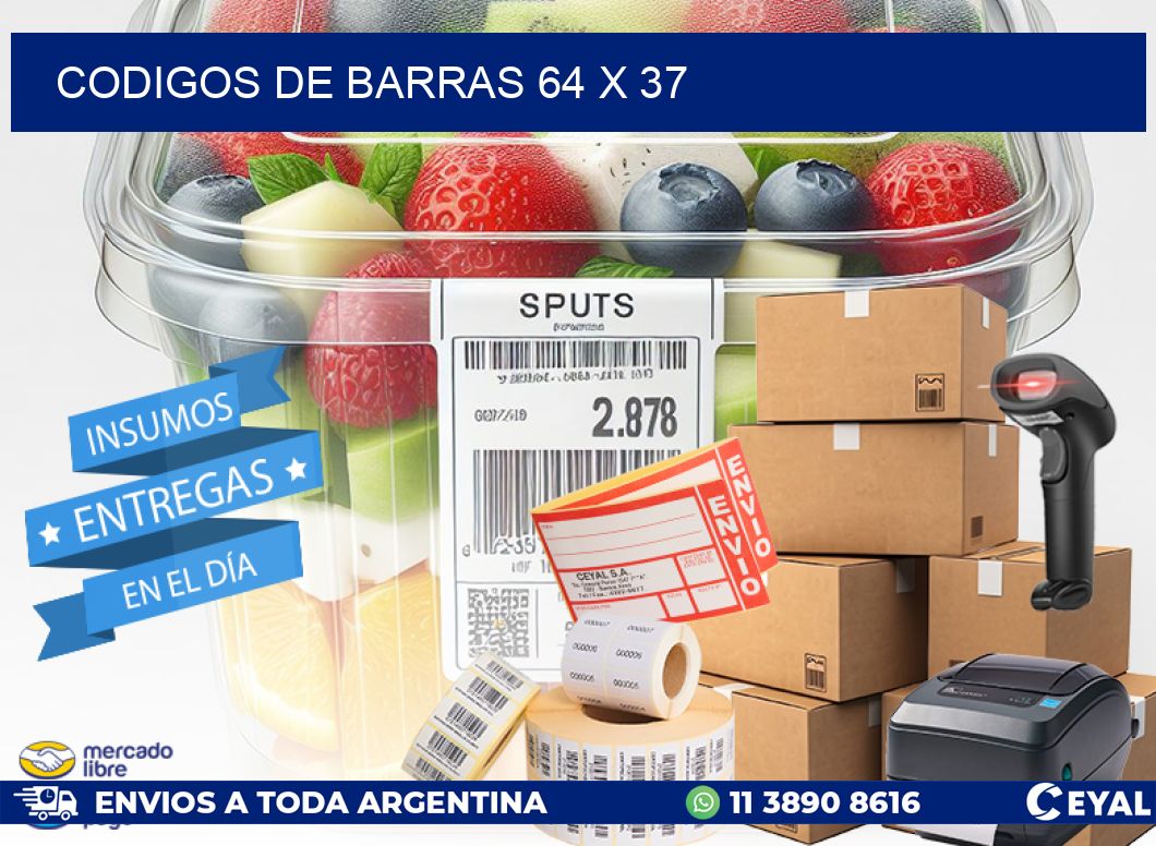 codigos de barras 64 x 37