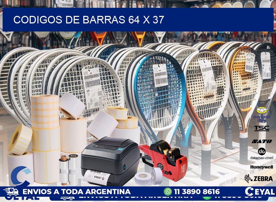 codigos de barras 64 x 37