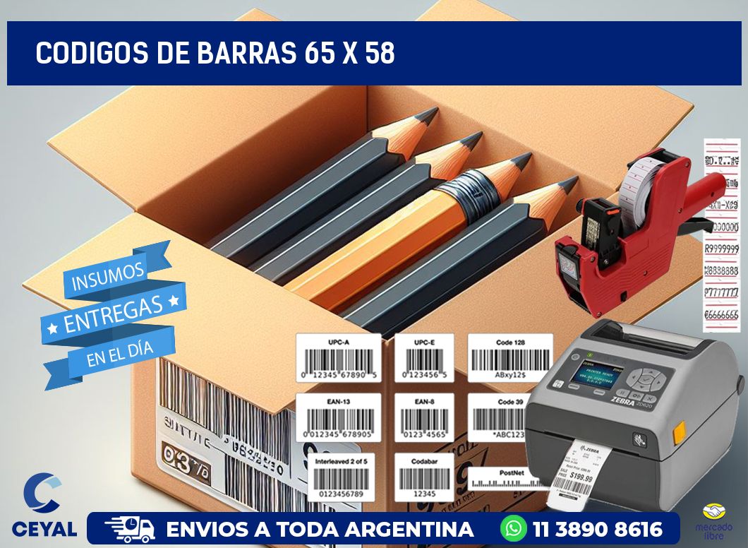 codigos de barras 65 x 58