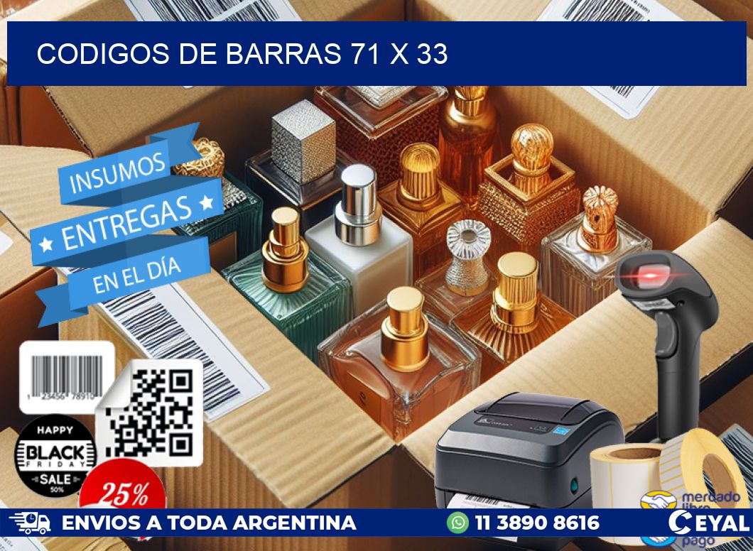 codigos de barras 71 x 33